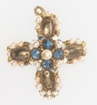A vintage Leni Kuborn-Grothe pearl and gem set pendant 