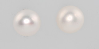 A pair of 9ct yellow gold cultured pearl ear studs
