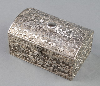 A silver plated jewel casket and 3 pill boxes 