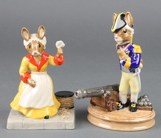Two Royal Doulton Bunnykins figures - The Captain's Collection Captain DB319 6" and Captains Wife 4 1/2" boxed 
