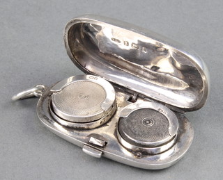 A Victorian silver sovereign and half sovereign case of plain form Birmingham 1900 