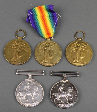Two British War medals and 3 Victory medals to different recipients 