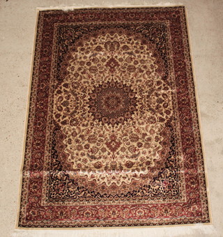 A sand ground  Keshan style Belgian cotton carpet 90" x 64"  