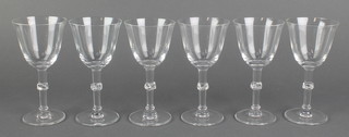 Six contemporary Lalique sherries, etched marks, 5", boxed
