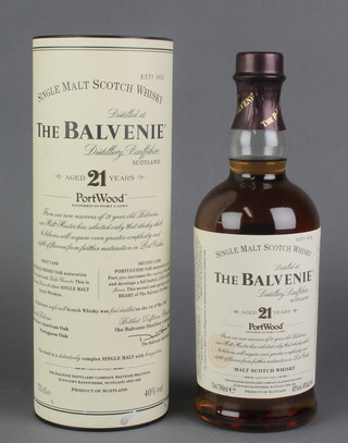 A 70cl bottle of The Balvenie 21 year old single malt whisky 