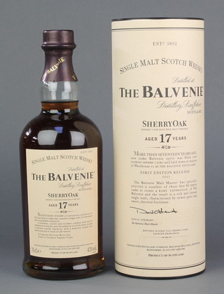 A 70cl bottle of The Balvenie sherry oak aged 17 years malt whisky, 43% vol., limited edition released in 2007,  boxed 