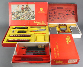A Triang OO HO gauge train set R3.B Princess Elizabeth, boxed (box dog eared), a ditto R81 station set boxed, ditto R323 operating Royal Mail set boxed 
