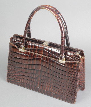 A Givenchy style crocodile handbag 6 1/2"h x 10"w x 3"d 