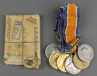 3 First World War pairs of medals comprising  British War medal and Victory medal to 82097 Gunner A Gibb Royal Artillery DM2-17339 Pte. F W Walker Army Service Corps and 4162 Sgt. J Stark Royal Engineers 
