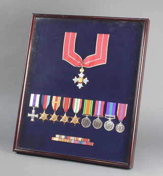 Brigadier Brian Kingzett CBE, MC.   A group of 10 medals comprising Military CBE 2nd type, George VI issue Military Cross, 1939/45 Star, Africa with 1st Army bar, Burma, Italy Stars, Defence and War medals, GSM with S.E.Asia 1945/46 bar (named Co. B Kingzett M.C. R.A), Elizabeth II Coronation medals mounted in a Spinks frame, together with photocopy of recommendation for M.C. dated 29/1/43, photocopy of recipient in uniform, photocopy of The Times obituary February 2000 together with CBE and MC box.  As Captain Kingzett  he won the Military Cross in his first campaign - Operation Torch, the Allied invasion of French North Africa Christmas Day 1942, he was the commander of the 64th Anti-Tank Regiment of the British First Army in Tunisia, he was also the Deputy Commander of British Troops in Malta and Libya.   He was born May 2 1910 and died January 26 2000 aged 89
