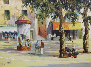 Charles Robert Doyly-John, (1906-1993), oil on canvas, signed, view of Nice 16 1/2" x 22 1/2" 