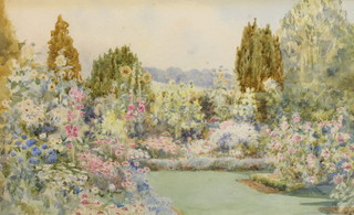 D Mappin, watercolour, signed, a country garden 8" x 13" 