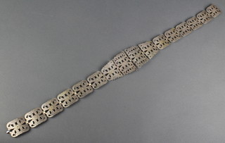 A Victorian silver plated pierced and chased belt 