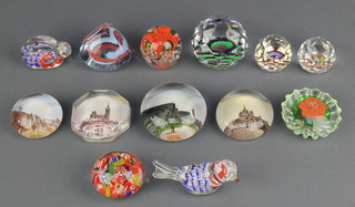A Victorian paperweight Mt St Michel 2" and 12 others 