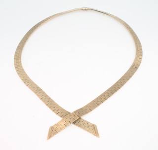 A 9ct yellow gold bark finish necklace, 38 grams