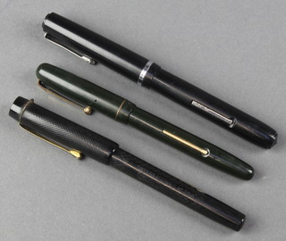 A gentleman's black cased Conway Stewart fountain pen and 2 others