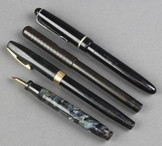 A gentleman's black cased Sheaffer fountain pen and 3 others 
