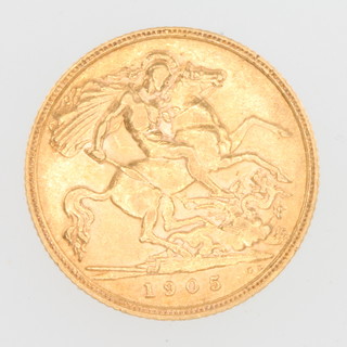 A half sovereign 1905