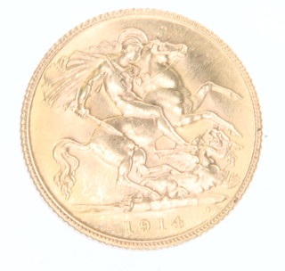 A half sovereign 1914