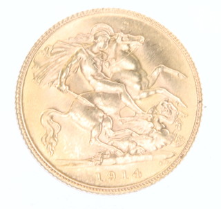 A half sovereign 1914