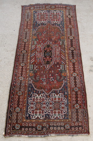 A Persian Qashqai runner with central medallion 103" x 42"  