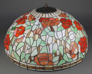 A Liberty's style lead glazed finished light shade 10"h x 21 1/2" diam. 