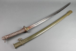 A Japanese Katana sword with 27" blade and scabbard marked 51698 