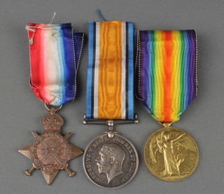 A group of 3 medals to 102344 Spr late Sgt C Wilcox Royal Engineers, comprising 1914-15 Star, British War medal and Victory medal (he served as a minor) 