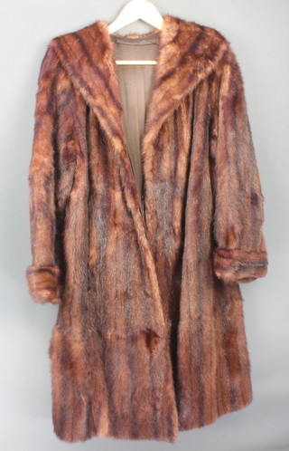 2 ladies brown full length mink fur coats 