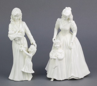 Two Royal Worcester figures - New Arrival 8 1/2" and A Present for Santa 9" 