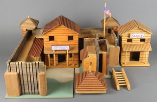 A wooden model fort - "Fort Laramie US 5th Cavalry"