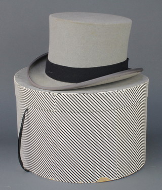A grey top hat by Moss Bross size 7 1/4