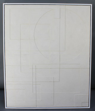 John Goodison, 20th Century relief picture geometric study, inscribed on verso "Vertical & Horizontal Composition", 39" x 48" 