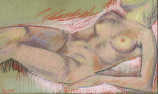 Norman Douglas Hutchinson, pastel, signed, study of a nude lady 17" x 29" 