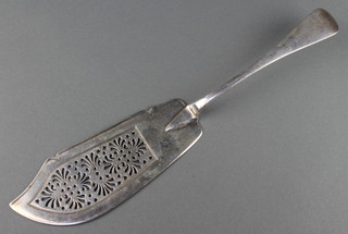 A Victorian silver fish slice pierced scroll decoration Maker francis Higgins London 1859