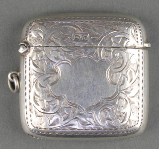 A silver vesta with chased scroll decoration Maker John Rose Birmingham 1919 37 grams