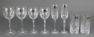 A suite of Royal Doulton glassware comprising 2 glass hocks, 2 glass wines, 2 champagnes and 2 tumblers 