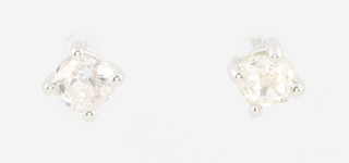 A pair of 18ct white gold diamond ear studs, each approx 0.25ct 