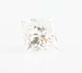 A princess cut loose diamond, colour H, SI2, approx. 0.52ct 