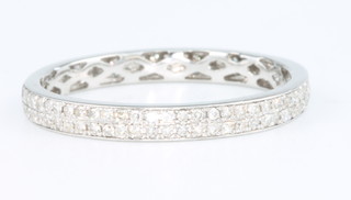 A 9ct white gold eternity ring size R