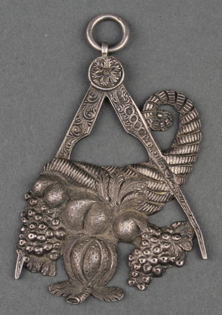 A Masonic silver Steward's collar jewel, Maker H M Lamb London 1881, 42 grams