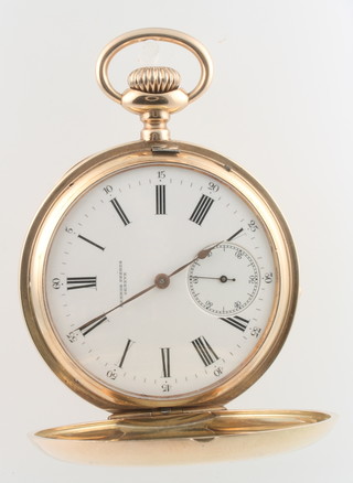A 14ct yellow gold hunter pocket watch, the dial inscribed Mermod Freres 