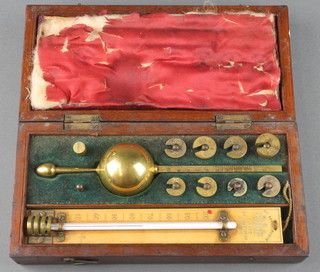 A Sykes hydrometer by Joseph Long, contained in a fitted mahogany case 