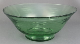 A Whitefriars green flared neck bowl 10" 