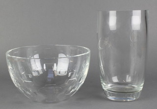 A Waterford crystal bowl signed by John Rocha 8" and a Villeroy & Boch cylindrical vase 8 1/2" 