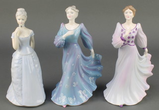 Three Coalport figures, Ladies of Fashion -  Enchantress 9", Emma 8 1/2" and Marjorie 8 1/2"  