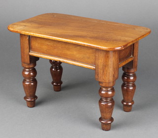 A Victorian rectangular mahogany "apprentice" table/stool raised on turned supports 7"h x 10 1/2"w x 6"d 