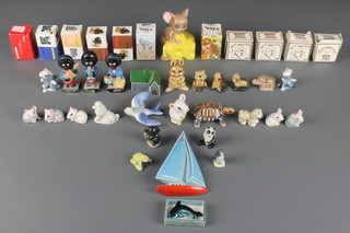 A collection of Wade figures including a mouse eating a lump of cheese 3 1/2", minor Disney figures etc 