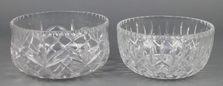 A cut glass fruit bowl 10" and a ditto 9" 
