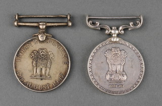 An Indian Independence medal to 3337225 Sep. Sadhus together with an Indian Army Long Service Good Conduct medal to 6250392 MK.Gharbara Singh Signals 